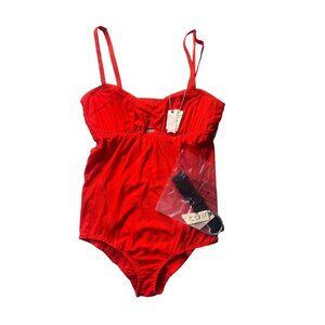 Revolt We Are Hah Bodysuit S Blood Orange NWT Lingerie Sexy